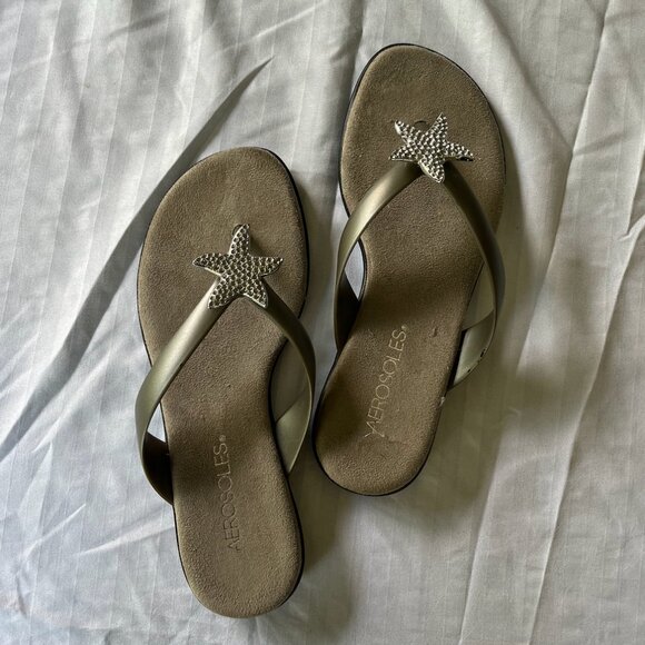 Aerosoles Womens Grey  Flip Flops - Picture 1 of 3